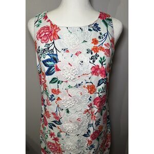 Eliza J Womens Floral Lace Sleeveless Shift Dress Size 6 Cottagecore Feminine‎